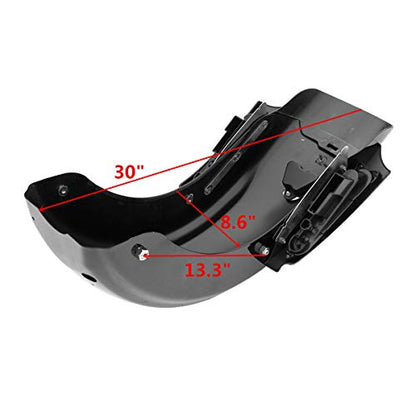 SLMOTO Saddle Bags 5" Stretched Saddlebags &Rear Fender Fit For Harley CVO Touring FLT FLHT FLHTCU FLHRC Road King Road Glide Street Glide Electra Glide Ultra-Classic Softail Dyna Sportster 09-13 - color: Saddlebags + Clear Fender Lens