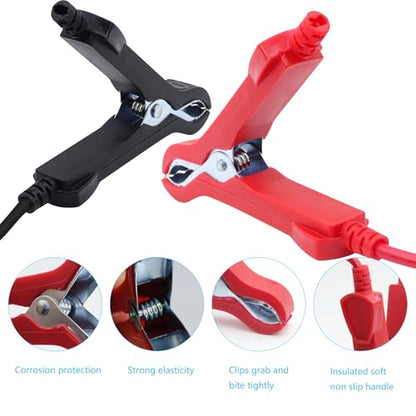 ‎LANMINGLEL SAE to Battery Alligator Clip,14AWG 12V 24V Battery Crocodile Clip to SAE Connector Extension Cable with Polarity Reverse Adapter for Motorcycles,Car,Solar Power Charging (1M) B - size: 1M, style: SAE to Battery Alligator Clip B