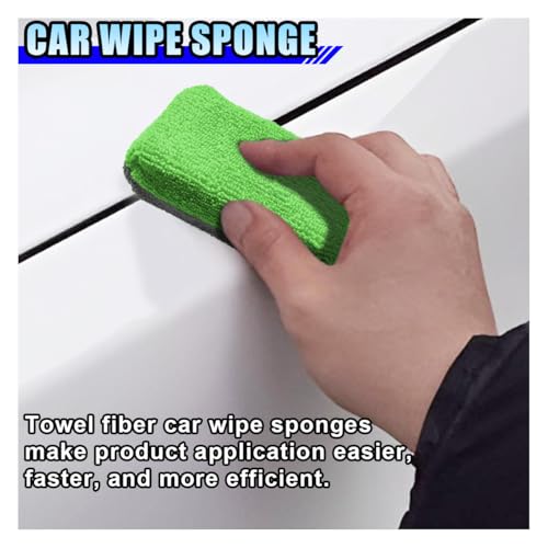 12PCS Ceramic Coating Applicator Sponge, 4.13'' x 1.84'' Microfiber Car Detailing Applicator Pads, Rectangular Car Foam Cleaning Pad, Auto Polishing Pad for Wax, Paint, Sealant (Green) - color: Green