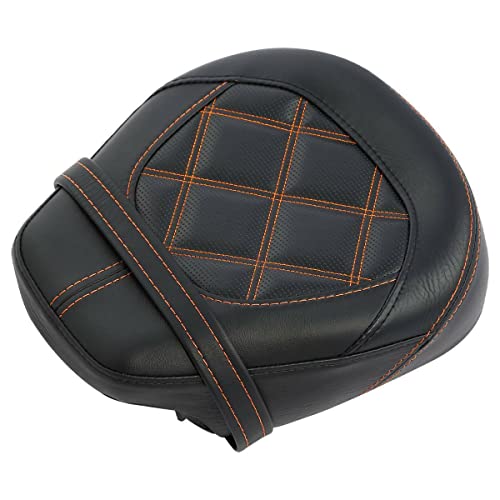 TCT-MOTORPARTS Low-Profile Leather Seat Passenger Seat Fits for Harley Touring 2009-2023 Electra Street Road Glide CVO Road King Orange Stitching - color: Passenger Seat Orange