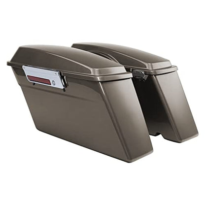 TCMT Hard Saddle bags Saddlebag Trunk W/Latch Keys & Liners Carpet Insert Fits For Harley Touring Road Glide Road King Street Glide Electra Glide Ultra Classic FLHT FLHR FLHX 1994-2013 - color: Glossy Painted Chrome Latches