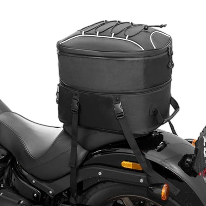 KEMIMOTO Motorcycle Tail Bag, Dual Use Motorcycle Rear Seat Bag with Waterproof Rain Cover, 25L-45L Expandable Motorbike Helmet Bag Luggage Storage Backpack - size: 25L-45L