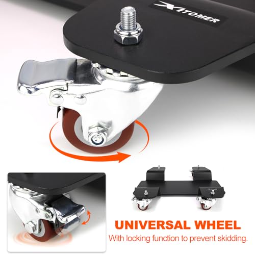 Xitomer Motorcycle - Holds Up to 800lbs - Center Stand Mover Dolley 360-Degree Castor Heavy-Duty Bike Dolly for Easy Movement in Tight Spaces Ideal for Cruisers, Sportbikes, and Scooters (8mm) - size: 8mm