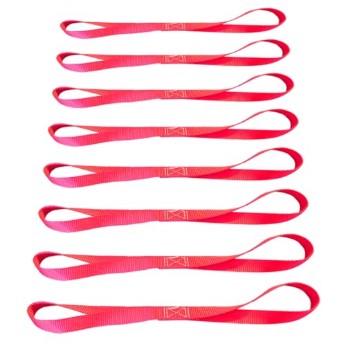 Mega Cargo Control Red (8 Pack) Soft Tie Loops for Securing ATV, UTV, Motorcycles, Scooters, Dirt Bikes, Lawn & Garden Equipment - color: Red (8 - Pack), size: Soft Tie Loops