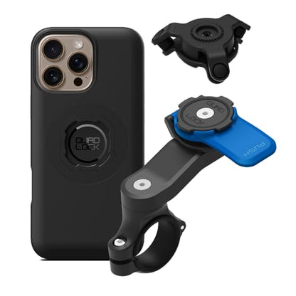 Quad Lock Motorcycle Handlebar Mount Kit with Vibration Dampener and MAG Phone Case for iPhone 16 Pro Max - size: iPhone 16 Pro Max