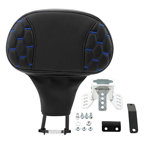 SLMOTO Honeycomb Designed Driver Rider Backrest Pad Fit for Harley Road King CVO Street Glide 2014-2023 - color: Blue Rider Backrest1