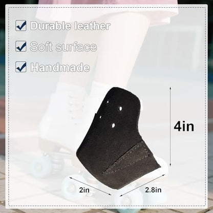 100% Real Cowhide | Toe Cap Guard Protectors | Roller Skate Derby Speed 1 Pair(Black) - color: Black