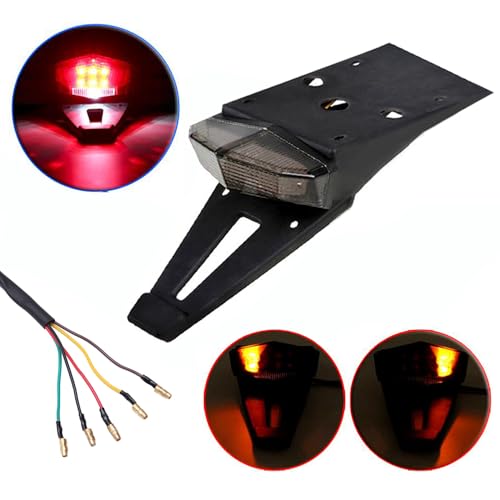 Rear Fender LED Brake Tail Light Turn Signals Running Lamps License Plate Light With 5 Wires for Custom Off-road Cross Dirt Bike Enduro Yamaha Suzuki DRZ Kawasaki Honda CRF - color: Smoke