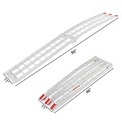 1pc 7.5' Motorcycle ramp Aluminum Arched Foldable Folding Loading ATV Dirt Bike Ramp 750Lbs Capacity