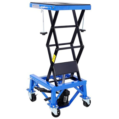 300 lbs Hydraulic Motorcycle Scissor Jack Lift Foot Step Wheels for Small Dirt Bikes,Blue Color,Send Goods from Local Warehouse,Fast delivery