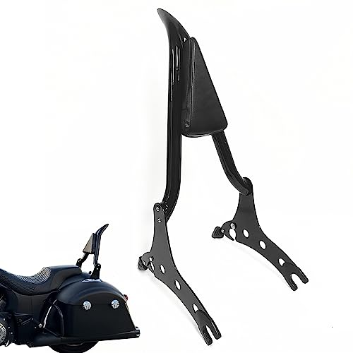 29-Inch Black Sissy Bar, Passenger Backrest Rear Pad Compatible for Indian Accessories Chieftain Roadmaster Springfield Challenger Vintage Pursuit Dark Horse 2014-2024(Not fit Chief 2021+) - color: Gloss Black