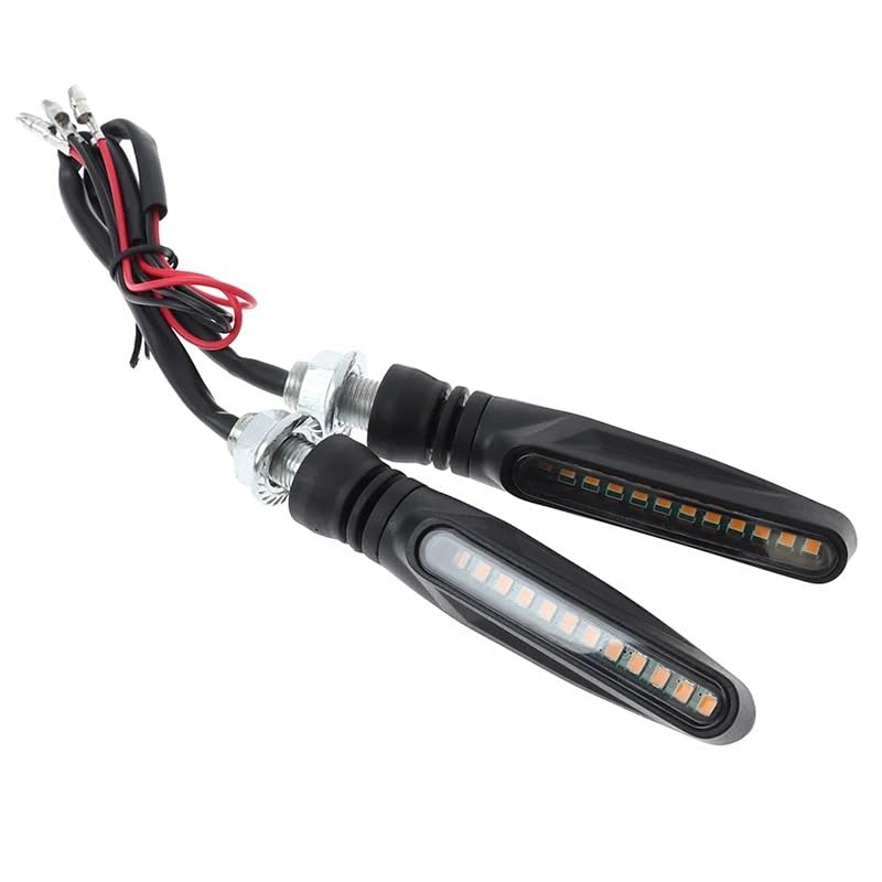 Motorcycle LED Turn Signal Assemblies, Sequential Flow, Yellow Light, 12V, 83g, Plastic, （2 lights a set,not 4）