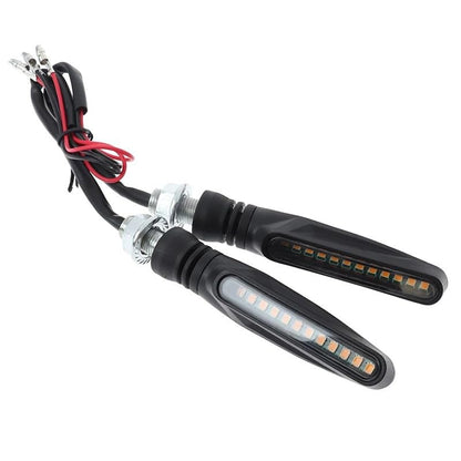 Motorcycle LED Turn Signal Assemblies, Sequential Flow, Yellow Light, 12V, 83g, Plastic, （2 lights a set,not 4）