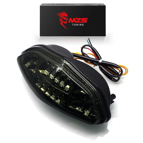 MZS Motorcycle Tail Light, LED Integrated Turn Signal Blinker Smoke Lens Compatible with DL650 Vstrom 650 2004-2011 / DL1000 Vstrom 1000 2002-2012 - size: Vstrom 650/Vstrom 1000