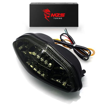 MZS Motorcycle Tail Light, LED Integrated Turn Signal Blinker Smoke Lens Compatible with DL650 Vstrom 650 2004-2011 / DL1000 Vstrom 1000 2002-2012 - size: Vstrom 650/Vstrom 1000