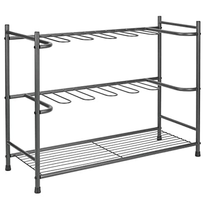 mDesign Boot Storage and Organizer Rack - Space-Saving Holder for Rain, Riding, Dress Boots - Holds 6 Pairs, Sleek Modern Design, Sturdy Steel Construction - Graphite Gray - color: Graphite