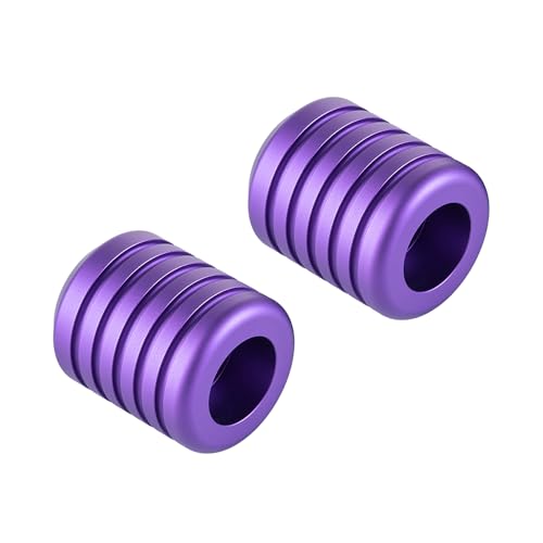 Advanblack CNC Aluminum Motorcycle Frame Sliders – Crash Bar Slider for Harley 1-1/4” Flat Out & Highway Crash Bars/Saddlebag Guards – Red, Gold, Black, Silver – Bolt-On Pair with Screws (Purple CNC) - color: Purple CNC