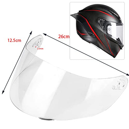 Motorcycle Helmet Visor Lens, Durable Anti Fog High Flexibility Full Face Windshield Protective Cover Replacemen for K1 K3 SV K5 K5‑S(Transparent) - color: Transparent