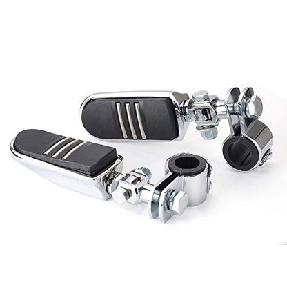 Motorcycle Highway Pegs, Crash Bar Foot Pegs for Harley Touring Electra Street Glide Road King Sportster, Kawasaki, 1"(25mm), 1 1/4"(32mm), 1 1/3"(34mm) Engine Guard Footrest, 1 Pair - color: Streamliner Style - Chrome