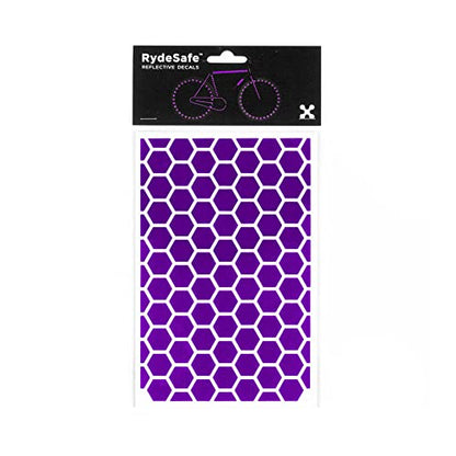 RydeSafe Reflective Decals - Hexagon Kit - Large - color: Purple