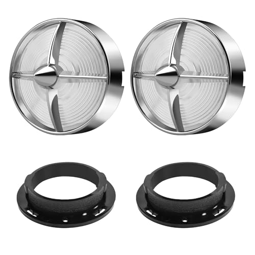3 1/4" Motorcycle Turn Signal Lens Covers 2 Pack, Custom Clear Front Rear Lamp Lenses Retro Tail Light Caps Universal for Harley Road King Electra Street Glide Heritage Softail Accessories - color: 3 1/4" round Clear Lens covers