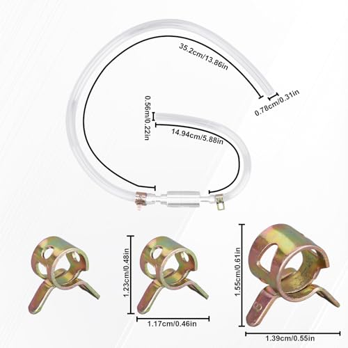 2 Sets Motorcycle Brake Bleeder Hose, Universal One-Way Check Valve Brake Bleeding Tube Kit with Metal Clips for Cars Motorcycle Clutch Hydraulic System Accessories