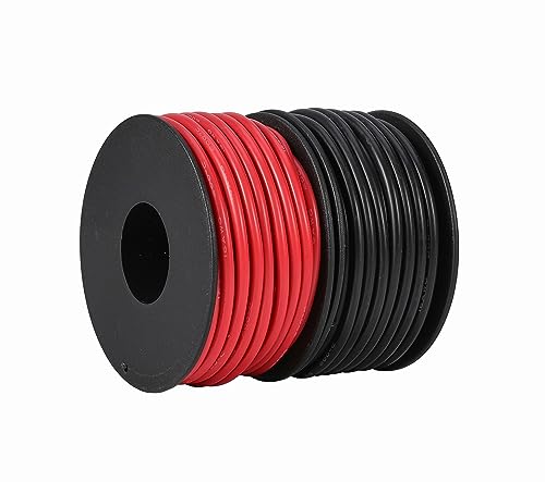 TUOFENG Silicone Wire 18 AWG 100 Feet (2 Pack) - 600V High-Temp Flexible Cable, Oil & Flame Resistant for Automotive, Industrial, DIY, Solar Projects - Red/Black Tinned Copper Wire - size: 18 AWG Silicone Wire 2 Colors 50ft Each