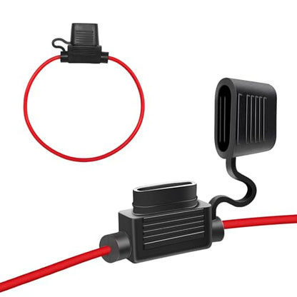 2 PCS 12V 14 AWG Inline Fuse Holder, 14 Gauge in Line Blade Fuse Block Relay with Waterproof Cap, ATC/ATO Standard Pigtail Fuses Holder for Car Truck ATV Boat Marine Audio Lighting - color: 14 AWG