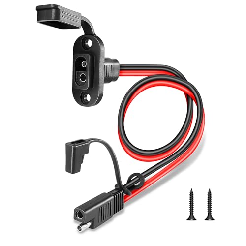 SAE Connector 1FT 10AWG, SAE Battery Quick Connect Plug Waterproof Extension Cable for Solar Panel, Street Glide, Road Glide, Motorcycle Charging Port Upgrade, RV, Solar Generator Battery Charger - size: 1FT