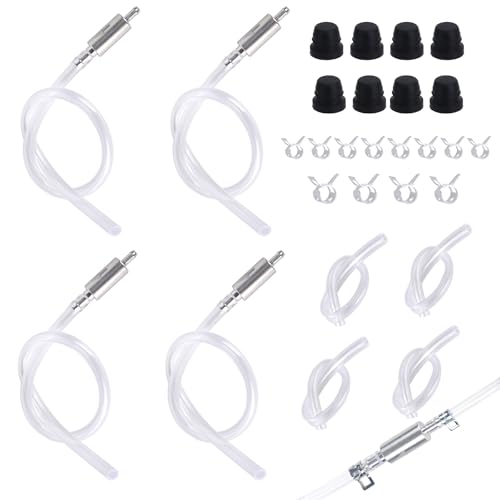 4 Sets Universal Brake Bleeder Hose Kit, One-Way Brake Bleeder Check Valve Tube Bleeding Tool with Metal Clamps Accessories for Car Motorcycle Bike DIY Service and Maintenance