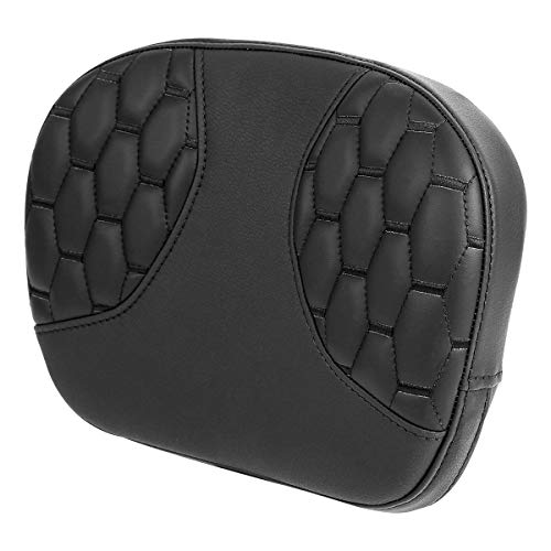 SLMOTO Detachable Leather Sissy Bar Backrest Passenger Pad Bracket Fits For Harley Touring Road King Electra 2014-2023, Black Stitching - color: Black Passenger Backrest PAD