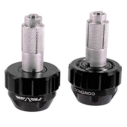 Throttle Lock Cruise Control Grip Ends Handlebar Plugs Sliders for 22mm Motorcycle Handlebar with 14mm/18mm Inner Diameter or with M6 Screw Holes (Black) - color: Black