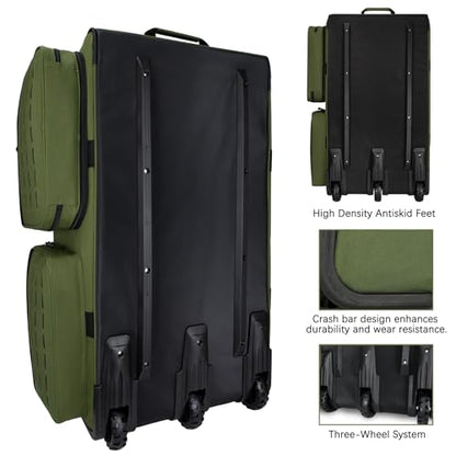 Rolling Duffle Bag with Wheels,120L Large Deployment Bag,Waterproof Military Duffle Bags for Tactical Military Deployment Camping - color: Green