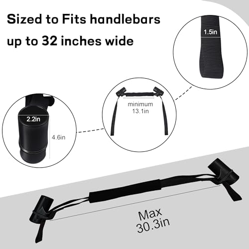 Motorcycle Handlebars Straps, Tie-Down for 32" Handlebars | Cups Protect Grips/Fairings, Fleece Cover Protect Fuel Tank Paint, For Sportbikes Dirt Bike Scooter
