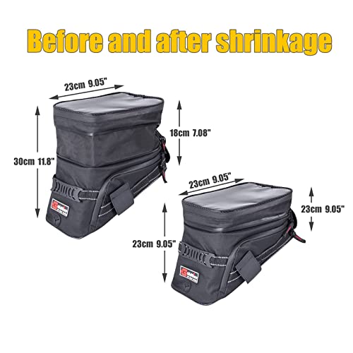 Motorcycle Tank Bag w/Strap Storage Bag Compatible with Honda Yamaha Suzuki Kawasaki Harley Water Resistant (Black) - color: Black
