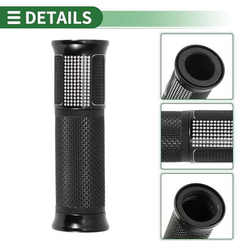 7/8" 22mm 15/16" 24mm Motorcycle Hand Grips Cover Kit Aluminum Alloy Rubber Handlebar Grips Diamond Pattern Side Checkered Diamond Pattern Black - color: Black