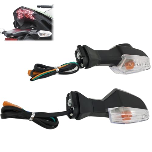 Motorcycle Turn Signal Indicator Light Blinker Blub Lamp Compatible With KAWASAKI Z250 Z300 Z750 Z800 Z1000 Versys 650/1000 For Ninja 250 300 400 650 ER-6F ER-6N (Clear) - color: Clear