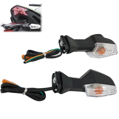 Motorcycle Turn Signal Indicator Light Blinker Blub Lamp Compatible With KAWASAKI Z250 Z300 Z750 Z800 Z1000 Versys 650/1000 For Ninja 250 300 400 650 ER-6F ER-6N (Clear) - color: Clear