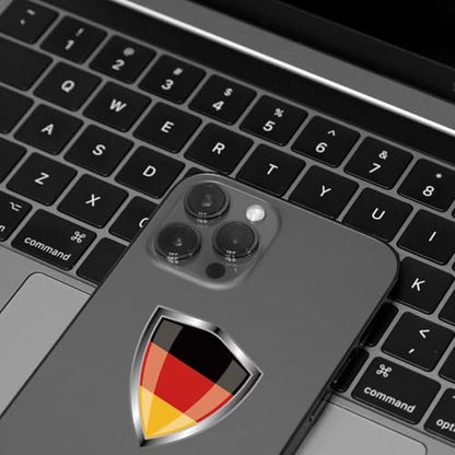 Germany Flag Decal Sticker - German Flags Shield Shape Reflective Vinyl Car Stickers - for Car Window Bumper Laptop Waterproof Sticker (5Pcs) - color: Germany
