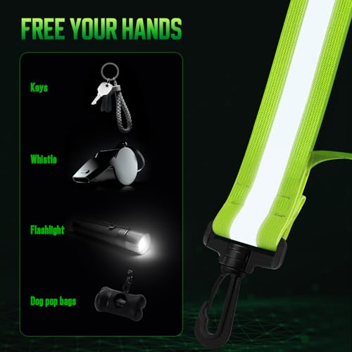 LED Reflective Sash Safety Gear, Running Lights for Runners at Night, High Visibility USB Rechargeable Light for Jogging Running Cycling Walking Motorcycle. - color: Green