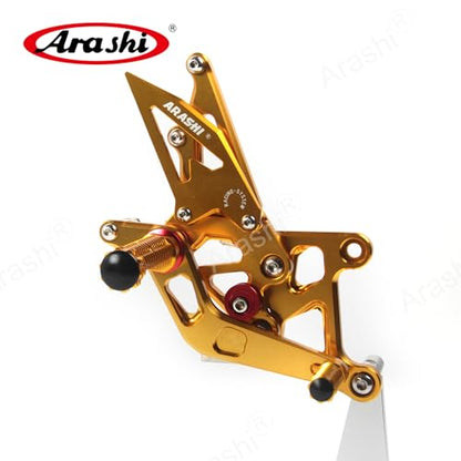 Arashi Version 2.0 Adjustable Rearsets for Honda CBR250R 2011-2022, Gold - color: Gold, size: CBR250R 2011-2022