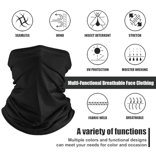 Geyoga 6 Pieces Summer UV Protection Cooling Neck Gaiter Face Clothing Neck Gaiter Mask Scarf Sunscreen Breathable Bandana - color: Simple Color