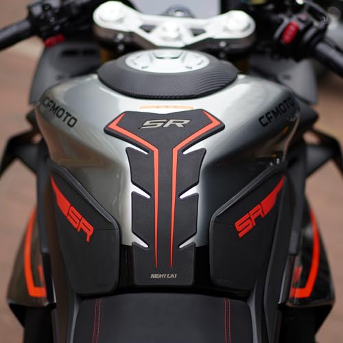 Motorcycle Tank Pad,Motorcycle Fuel Tank Protector,Gas Tank Decals Compatible With CFMOTO 450SR CF MOTO SR450 450 SR(Black red) - color: Black Red