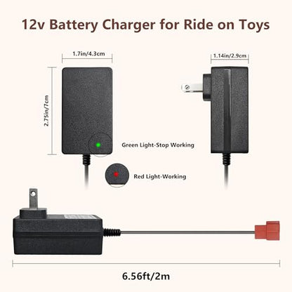 6 Volt Battery Charger for Kids Electric Car, Compatible with Minnie Mouse, BMX X6, Wal-Mart, Moto ATV Quad Car for Kid, Replacement Parts for Ride on Toys Kid TRAX Charger with Red Square Plug - size: Charger