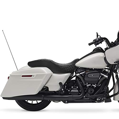 Driver Rider Passenger Seat - SLMOTO One-Piece 2-Up Motorcycle Seat Fit For Harley Touring Road King CVO Road Street Electra Glide Ultra Classic 09-23 Street Glide Road King Special FLHRXS 2017-2023 - color: Black