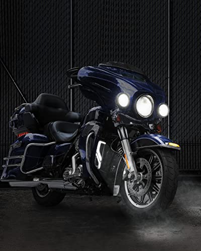 KEMIMOTO Motorcycle LED Turn Signal Running Light for Fairing Lower Grills Compatible with Touring Electra Glide Ultra Limited Road Glide 2014-2022 2023 2024 2025 1 Pair Chrome - color: Chrome