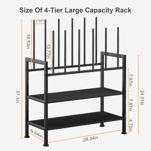 DIMJ Free Standing Shoe Racks - 4-Tier Boot Rack, Black Metal Boot Storage Organizer Tall Boots, Tall Boot Organizer for Closet, Multiuse Shoe Rack for Boots, Sneakers,Fit for 6 Pairs Boots, Black - size: 1 Pack - 4-Tier 6 Pair
