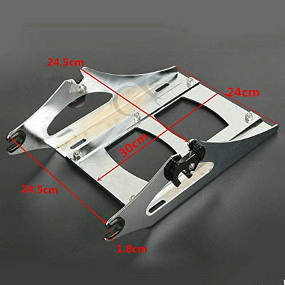 TCMT King Motorcycle Trunk Box Backrest 2 Up Mounting Rack Fit For Harley 2014-2025 Touring CVO Road King Road Glide Street Glide Electra Glide Pack Trunk - color: Style A+Chrome 2 Up Rack#2
