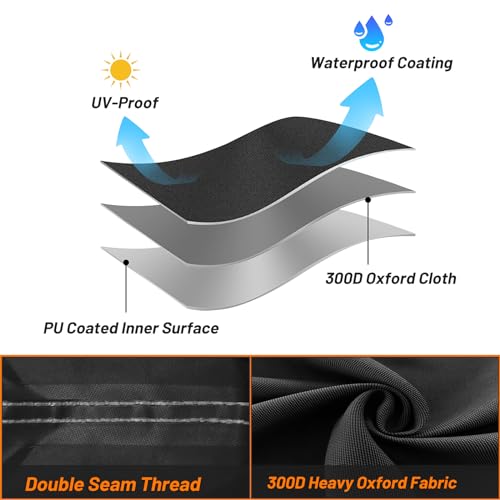Waterproof Motorcycle Cover for Touring Models Made for Harley Davidson Road King Road Glide Street Glide Electra Glide Low Rider-ST Indoor & Outdoor All Weather Protection (Black & Orange) - size: Side Box