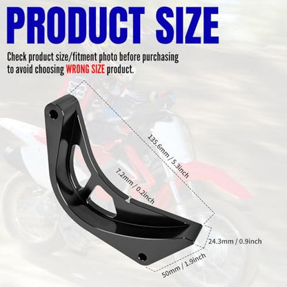 Canitu Black Front Sprocket Cover Guard,Motorcycle Aluminum Chain Guard Sprocket Engine Drive Cover Case Saver Protector Engine Case Protection for Honda CRF110 2013-2024 - color: Black